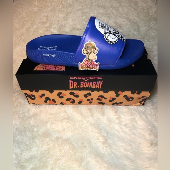 Skechers Snoop Dog Dr Bombays Mens Blue Slide Sandals size 9 & 10 NWT - Picture 2 of 16